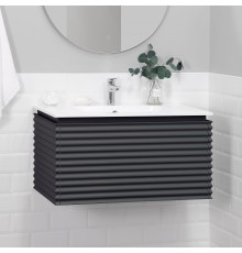 Тумба с раковиной Itana Eva 80x34x48 Эмаль Графит