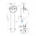 THG CORVAIR A MANETTES FIOR DI BOSCO Смеситель для ванны напольный, с ручным душем и шлангом 1500 мм., цвет: полированное золото. U8L-F01-13CS