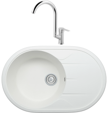 Комплект Мойка Tolero Classic R-116 туман + Смеситель MEGA Snow MG-SH03 хром