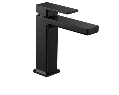 AQM6810MB Savona Смеситель для раковины 125мм, гладкий, подводка ½ черный матовый AQM6810MB