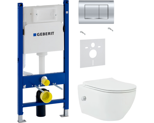 Комплект Унитаз подвесной beWash Bogen 88343601 со смесителем, системой микролифт, белый + Инсталляция Geberit Duofix Delta 458.163.21.1 с кнопкой смыва, хром + Шумоизоляция 156.050.00.1 Комплект Унитаз подвесной beWash Bogen 88343601 со смесителем, системой микролифт, белый + Инсталляция Geberit Duofix Delta 458.163.21.1 с кнопкой смыва, хром + Шумоизоляция 156.050.00.1
