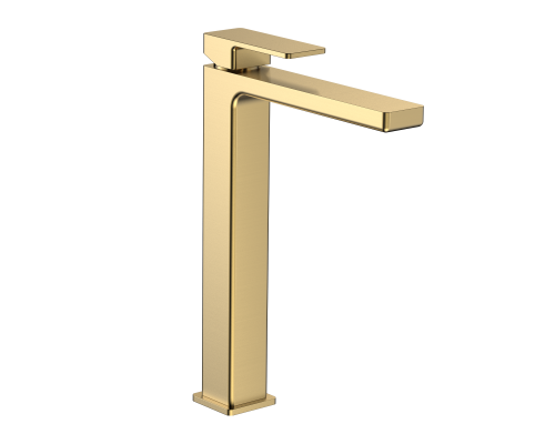AQM6814BG Savona Смеситель для свободностоящей раковины 250мм, гладкий, подводка ½ золото шлифован AQM6814BG
