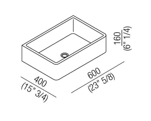 Agape Carrara Раковина 60x40x16 см, без отв., мрамор Carrara, цвет: белый. ACER0730PMC *0