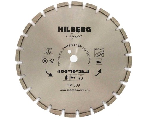 Диск алмазный Hilberg 400*25,4 Hard Materials Лазер асфальт HM309 Диск алмазный Hilberg 400*25,4 Hard Materials Лазер асфальт HM309
