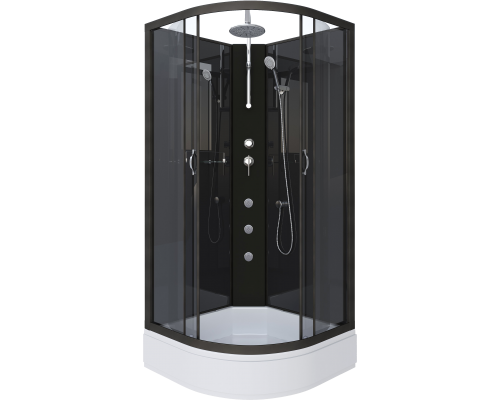 Душевая кабина Niagara Classic NG-6501-14BKTG 90x90 см, без крыши, с гидромассажем и тропическим душем