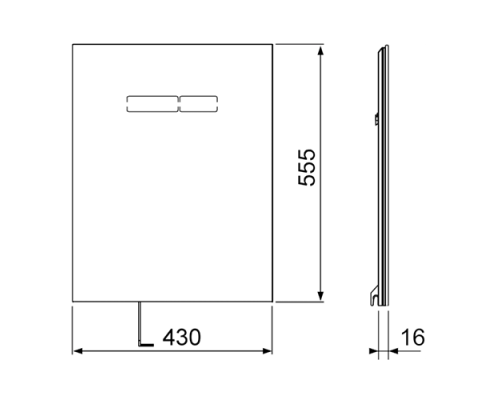 TECElux Комплект для установки стандартного унитаза с верхней панелью 430times;555times;16 мм, с сенсорным блоком управления sen-Touch  стекло цвет: белый. 9650100,  9650002