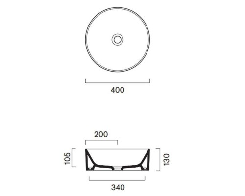 Catalano Zero Раковина D40см, на столешницу, цвет: белый глянцевый. 0123400001