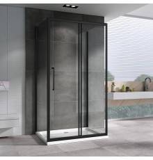 Душевой уголок Abber Schwarzer Diamant AG30130BH-S50B-S50B 130x50, профиль черный,  стекло прозрачное