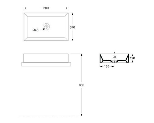 Alice Spy Rectangular Раковина 60x38х12см., накладная, без отв., цвет: белый матовый. 34250109 Alice Spy Rectangular Раковина 60x38х12см., накладная, без отв., цвет: белый матовый. 34250109