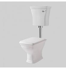 Artceram CIVITAS Унитаз 36х54см., со средним бачком и трубой хром, с механизмом с фронтальной ручкой, с сиденьем, микролифт, цвет: белый/хром. HEA013 71 ,  CIC007 01 00,  CIV003 01 00