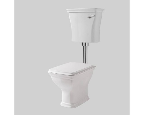 Artceram CIVITAS Унитаз 36х54см., со средним бачком и трубой хром, с механизмом с фронтальной ручкой, с сиденьем, микролифт, цвет: белый/хром. HEA013 71 ,  CIC007 01 00,  CIV003 01 00