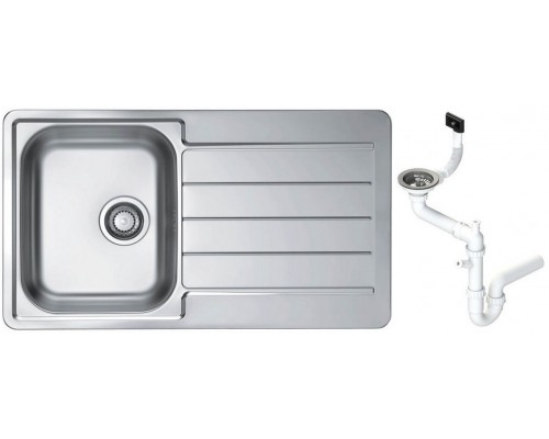 Alv 1144640 Line Max 20 Мойка I обор, 1 чаша, 0,7 мм, SAT, 3½860x500х190 мм+сифон 1130551, шк 500 1144640