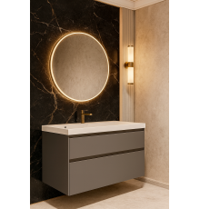 Тумба с раковиной STWORKI Родос 100 подвесная, графит