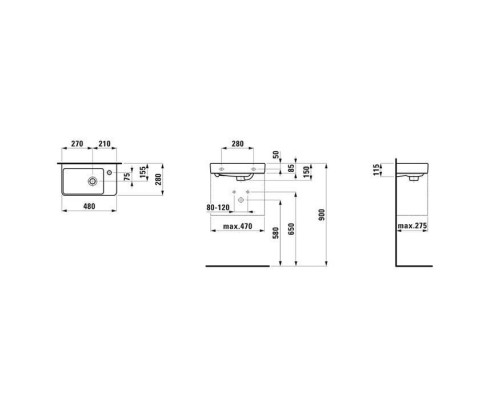 Laufen Pro S Раковина подвесная, 48x28x8.5cм, c 1 отв., цвет: белый. 8.1595.4.000.104.1 Laufen Pro S Раковина подвесная, 48x28x8.5cм, c 1 отв., цвет: белый. 8.1595.4.000.104.1