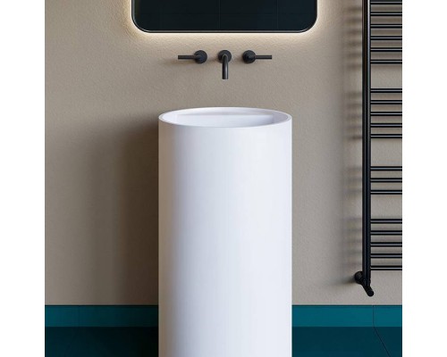 Salini ARMONIA TOP 01 Раковина напол 450х450х850/900мм, без отв.под смеситель, донный клапан UpDown,S-Sense, белый глянц (СЛИВ в стену). 130114GN/слив в стену