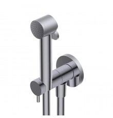 Ritmonio Diametro35 Гигиенический душ с лейкой из латуни, шлангом 800mm, шланговым соединением с держателем и запорным краном, цвет: Brushed. 72J026IX