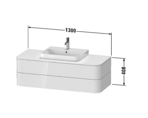 Duravit Happy D.2 Plus Тумба подвесная 130x55х40.8см, с раковиной и 2 ящиками, цвет: белый глянцевый. 2360600000, HP031KM2222, HP497202222 Duravit Happy D.2 Plus Тумба подвесная 130x55х40.8см, с раковиной и 2 ящиками, цвет: белый глянцевый. 2360600000, HP031KM2222, HP497202222