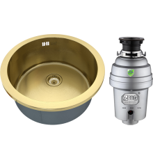 Комплект Мойка кухонная Zorg Inox PVD Inox Pvd SZR-500-BRONZE + Измельчитель Inox D ZR-38 D