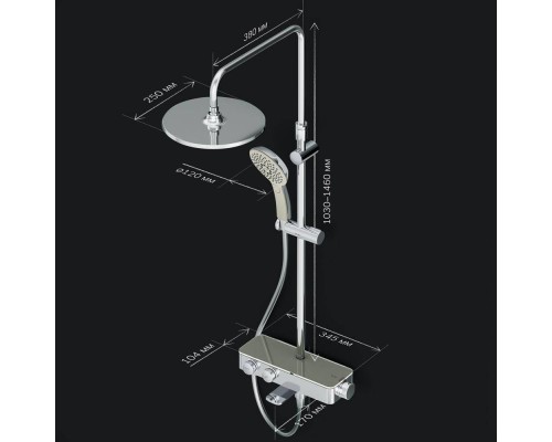 F0750A500 Душевая система ShowerSpot с термостатом F0750A500 Душевая система ShowerSpot с термостатом