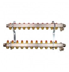 Комплект коллекторов Danfoss SSM-11 с кронштейнами для 11 контуров. 088U0981