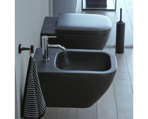 Duravit Happy D.2 Plus Унитаз подвесной rimless 36.5x54см, , вкл. крепление Durafix, с покрытием WG, цвет: антрацит матовый. 22220989001