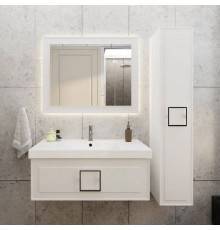 Мебель для ванной комнаты La Fenice Cubo 100 белая, ручка черная