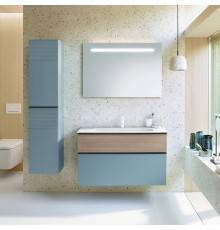 Burgbad Fiumo Комплект подвесной мебели 102х49х61см, с раковиной на 1 отв., ручки черные матовые, цвет: Eiche Dekor Cashmere / Eisblau Softmatt. SFXN102F3957FOT45G0200C0001*1