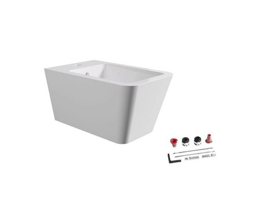 Alice Hide Square Биде подвесное 55х35см., с набором для крепления, цвет: белый глянцевый. 31220101SET