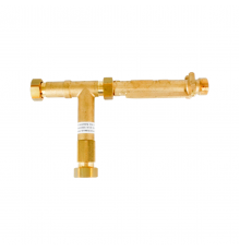 Отдельный компонент насосно-смесительного узла - соединительный тройник с обратным колпачком и гильзой для накладного датчика