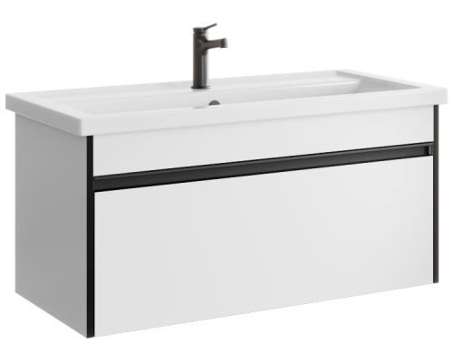 AQ URB0110W Urban Тумба под умывальник, подвесная, с одним ящиком, 966х460х450 мм, Белый URB0110W