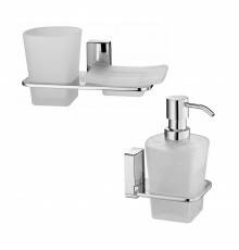 Набор Стакан Wasserkraft Leine K-5026 с мыльницей + Дозатор K-5099