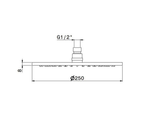 Newform XT Верхний душ, d25см, без кронштейна, G1/2 , цвет: хром. 27747.21.018