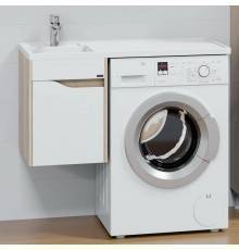 Тумба с раковиной СаНта Сатурн 38 L под стиральную машину, подвесная, 1 ящик, дуб австрийский
