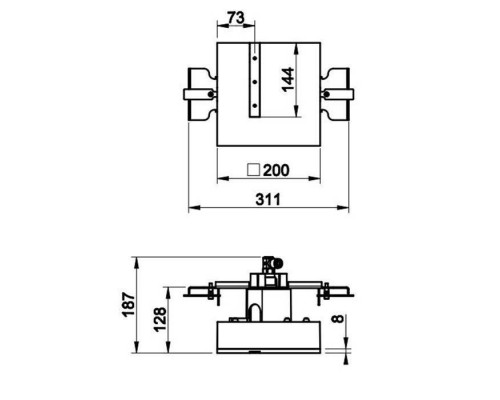 Gessi Binario Модуль 200х200 мм, распыление, установка Shift-Fix, цвет: Mirror Steel. 61106#238