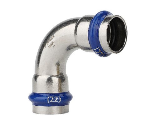 Угольник 90° двухраструбный Varmega Inox Press 42×42 мм. VM710004242