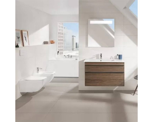 VilleroyBoch Venticello Унитаз подвесной 375*560*330, безободковый, в комплекте сиденье SlimSeat Line, микролифт, цвет альпийский белый. 4611RL01