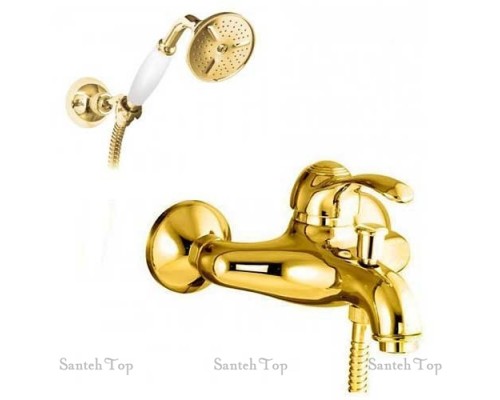 FIORE - JAFAR - GOLD 5104 Ванна с душ.гарн лейка с керамической ручкой 47GO5104