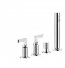 Gessi Inciso Смеситель для ванны, 4 отв., с ручным душем и шлангом 150 см, цвет: хром. 58043#031