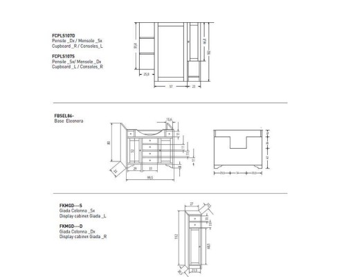 EBAN Eleonora Modular Комплект мебели 107 см (пенал слева), напольный, цвет: noce. FAC07PO, FBSEL086-N noce*6, FPLFL082-B*1, FCPLS107DNnoce*1, FKMGD---SN new*3 EBAN Eleonora Modular Комплект мебели 107 см (пенал слева), напольный, цвет: noce. FAC07PO, FBSEL086-N noce*6, FPLFL082-B*1, FCPLS107DNnoce*1, FKMGD---SN new*3