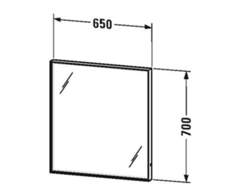 Duravit L-Cube Зеркало 65х67см. с подсветкой, 1 сенс выкл, цвет: белый. LC738000000