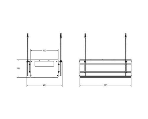Gessi Binario Профиль линейный 670 мм, для 3 модулей, установка Shift-Fix, цвет: Black XL. 61006#299
