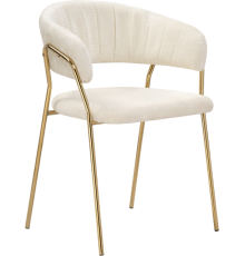 Стул Woodville Kamelia 1 white fabric, ножки gold
