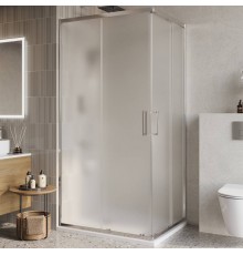 Душевой уголок BelBagno Luce AH-2-100/80-P-Cr, 100x80, профиль хром, стекло рифленое