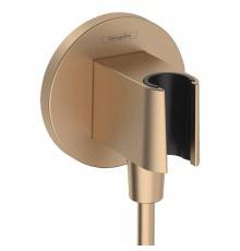 Hansgrohe FixFit S Шланговое подключение с держателем ручного душа, цвет: шлифованная бронза. 26888140
