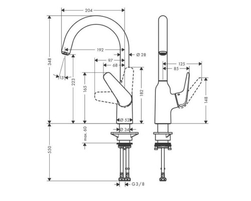 Hansgrohe Focus Смеситель для кухни, однорычажный, на 1 отв., цвет: хром. 71802000 Hansgrohe Focus Смеситель для кухни, однорычажный, на 1 отв., цвет: хром. 71802000
