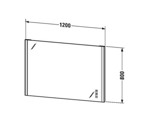Duravit Xsquare Зеркало 120x3.3xh80см с LED подсветкой, подогревом, диммером. XS701400000