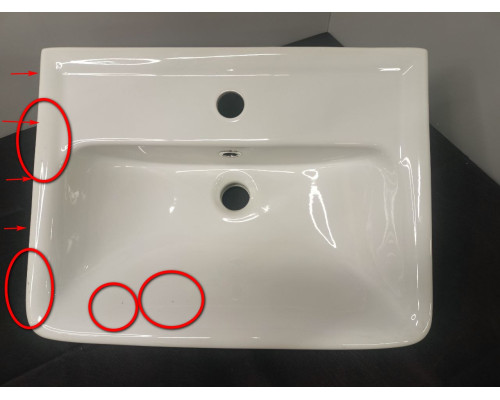 SaleAQ195032 Раковина Мини 50, 500х380х70 мм, с отв. под смеситель, с отв. пер Sale195032_1058