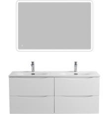 Мебель для ванной комнаты BelBagno Marino-cer-n 120 подвесная, bianco lucido, для двоих