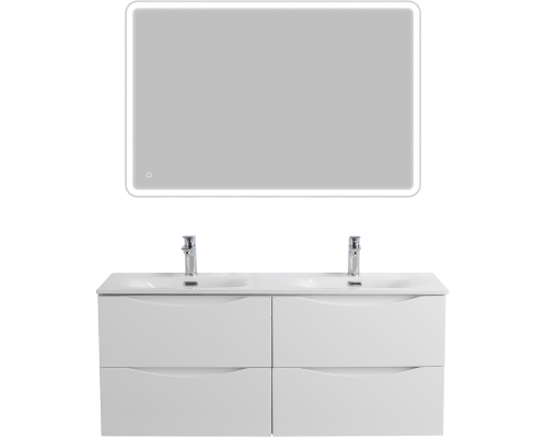 Мебель для ванной комнаты BelBagno Marino-cer-n 120 подвесная, bianco lucido, для двоих
