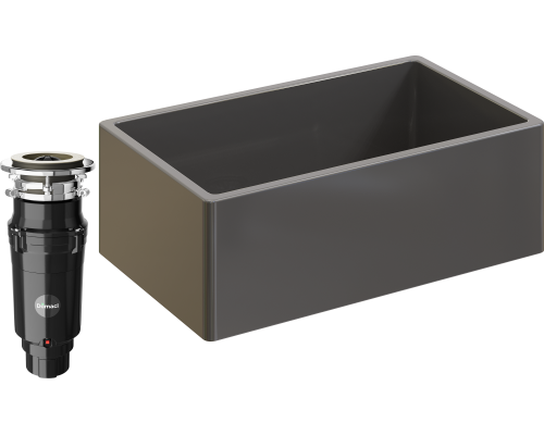 Комплект Мойка кухонная Domaci Сиена 50276-112 антрацит + Измельчитель Равенна Vento Max 750